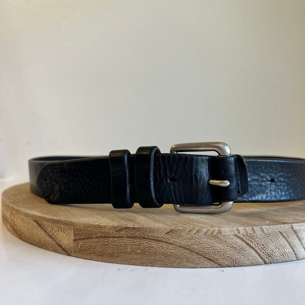 Structure Brown Genuine Italian Leather Worn Look Silver Buckle Belt Size Large